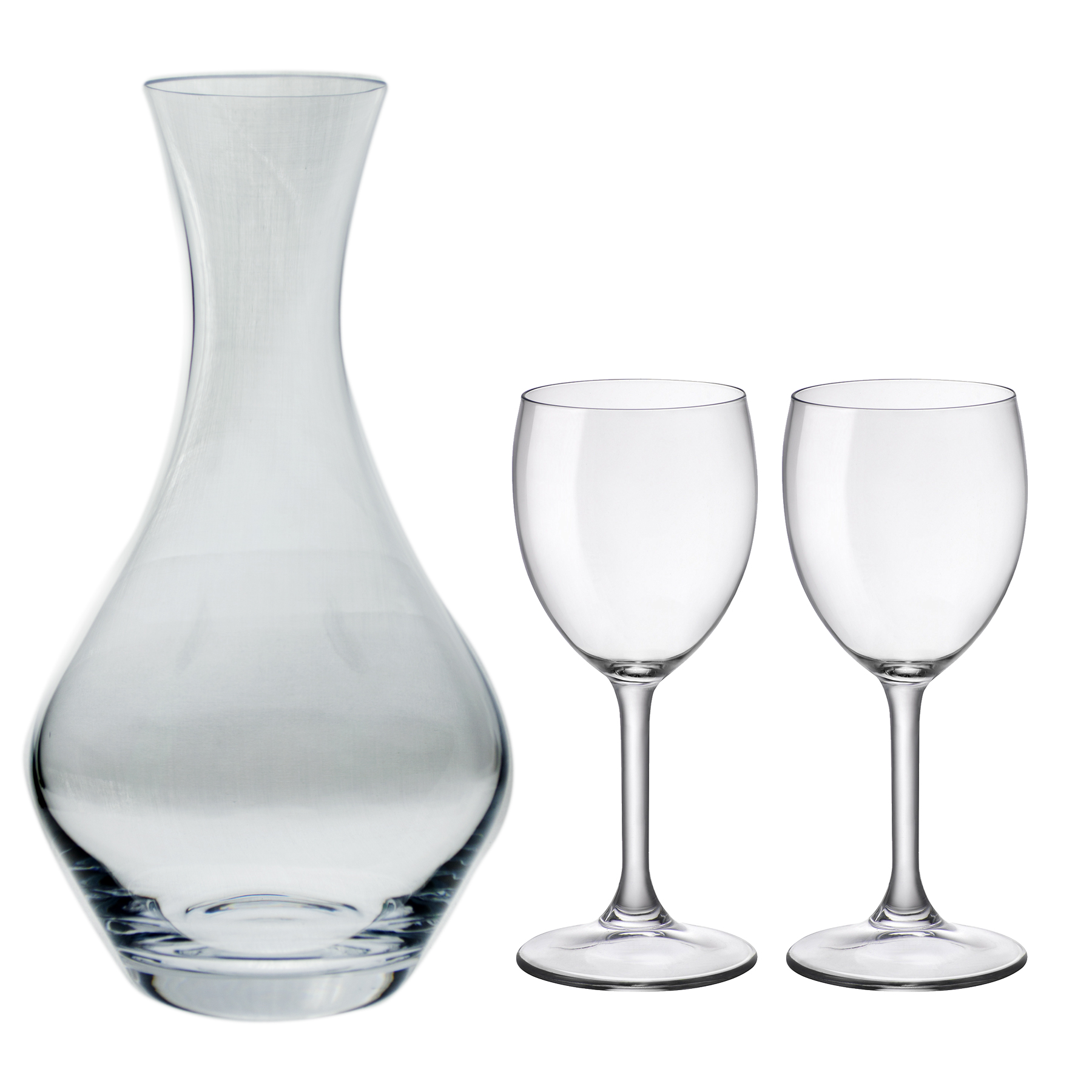 Vino Grande Carafe (40 oz.) with Set of Two (8.5 oz) Park Avenue Wine Glasses (3 Piece Set) 2