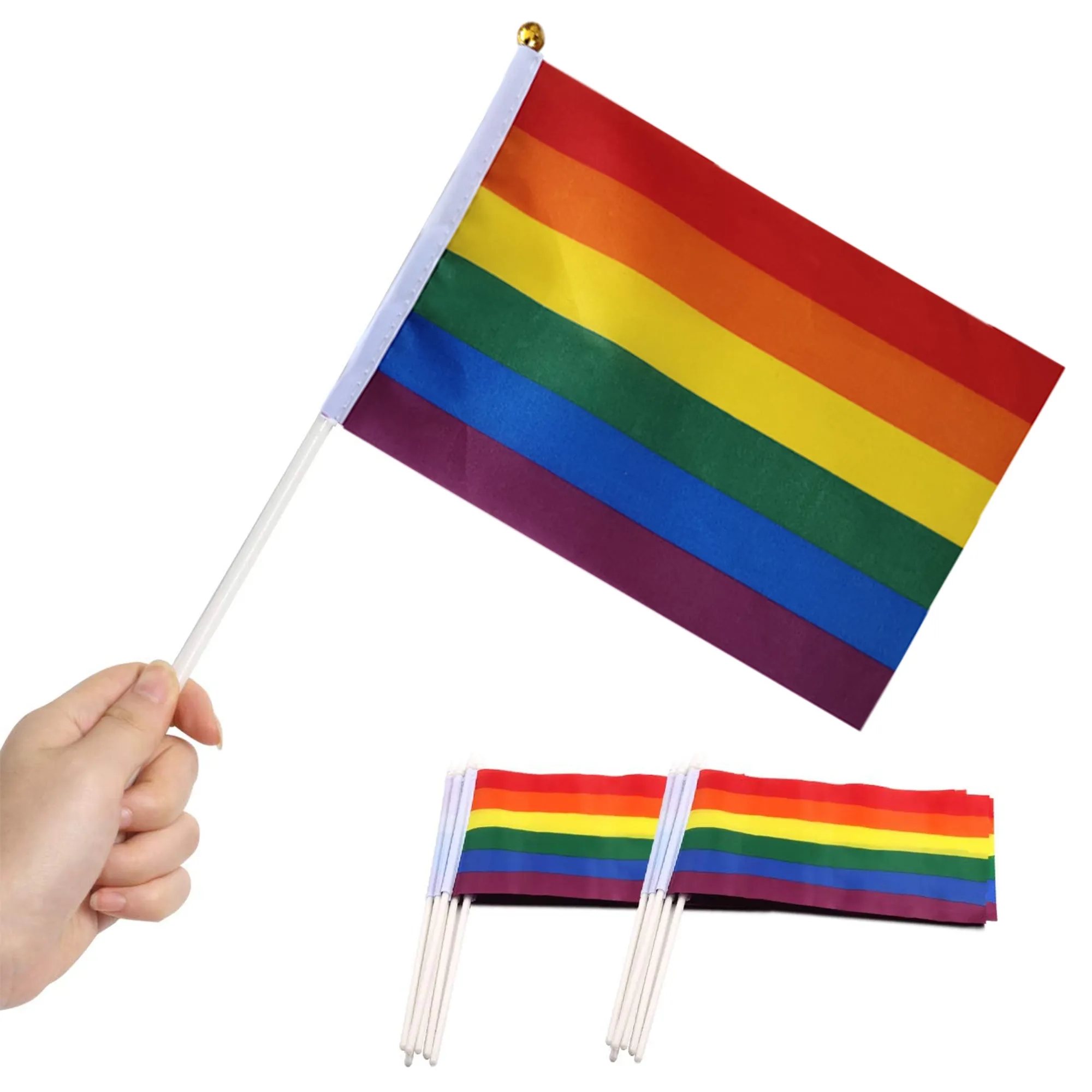 Mini Handheld Rainbow Flag Decoration Event Festival 2