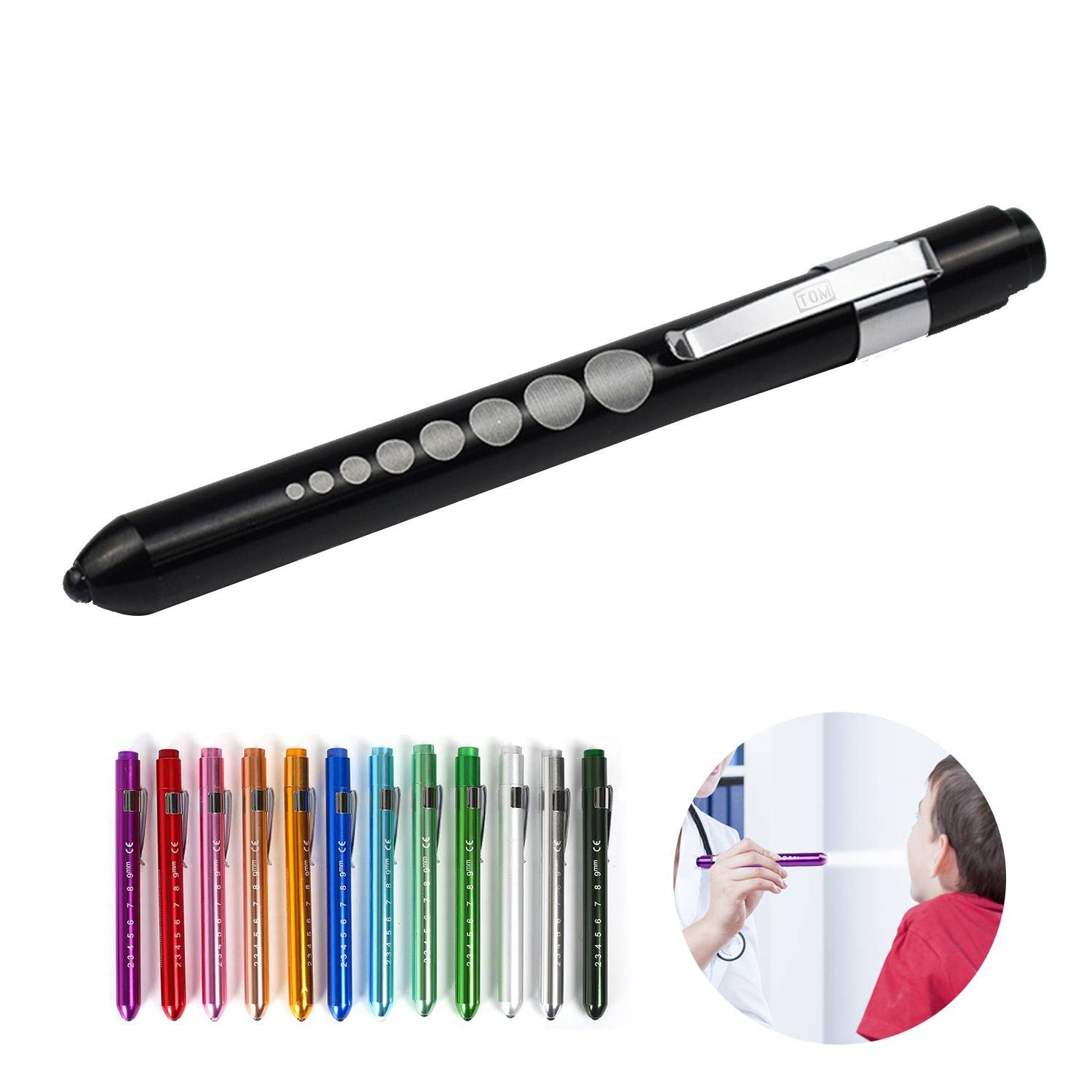 Medical Aluminum Alloy LED White Light Pen Flashlight 3