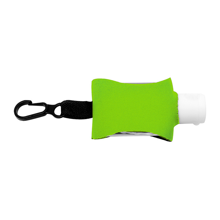 "SanPal Sleeve" .5 oz Hand Sanitizer Antibacterial Gel in Clip-On Neoprene Sleeve Cover 6