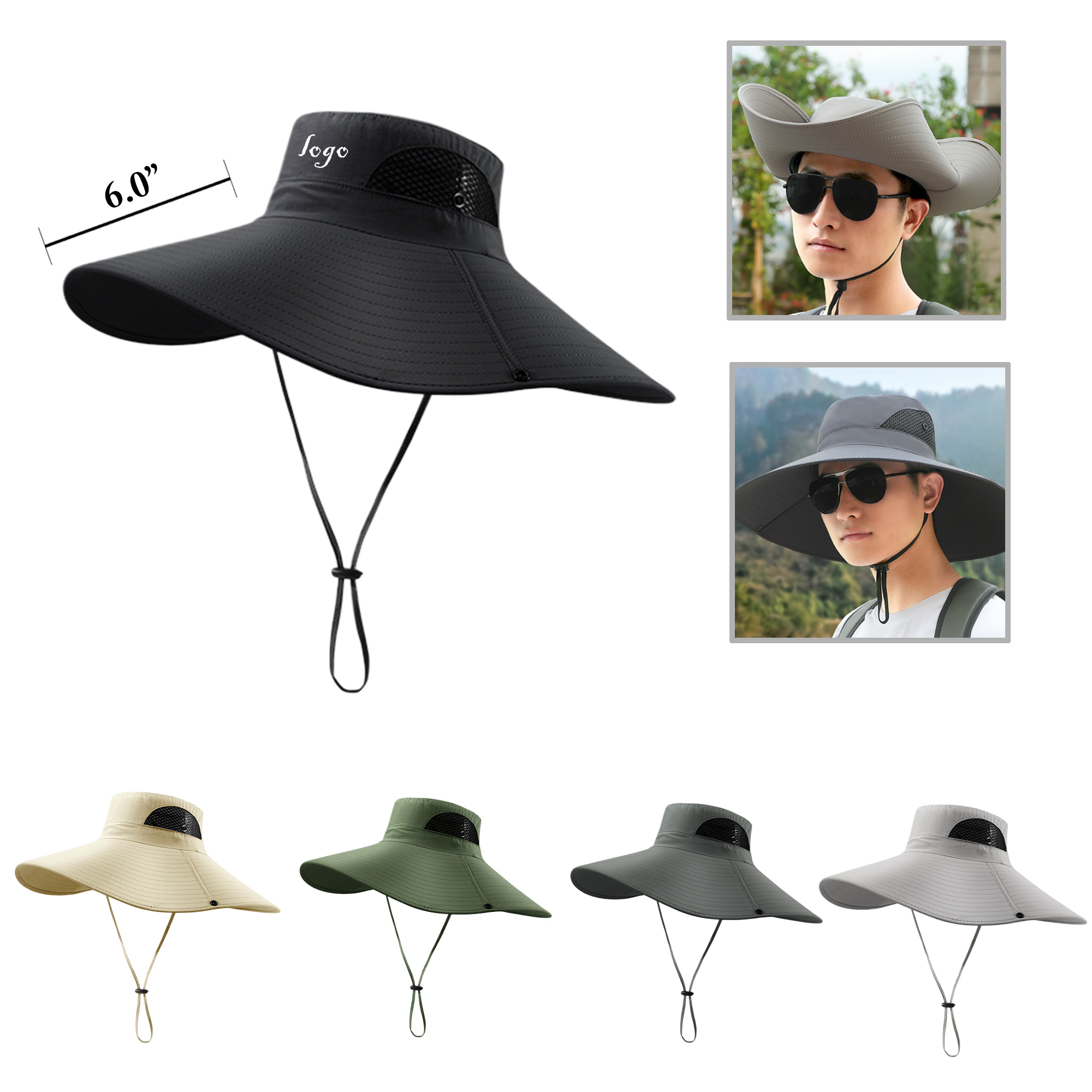 MOQ30 6 Inch Wide Brim Fishing Bucket Hat 4