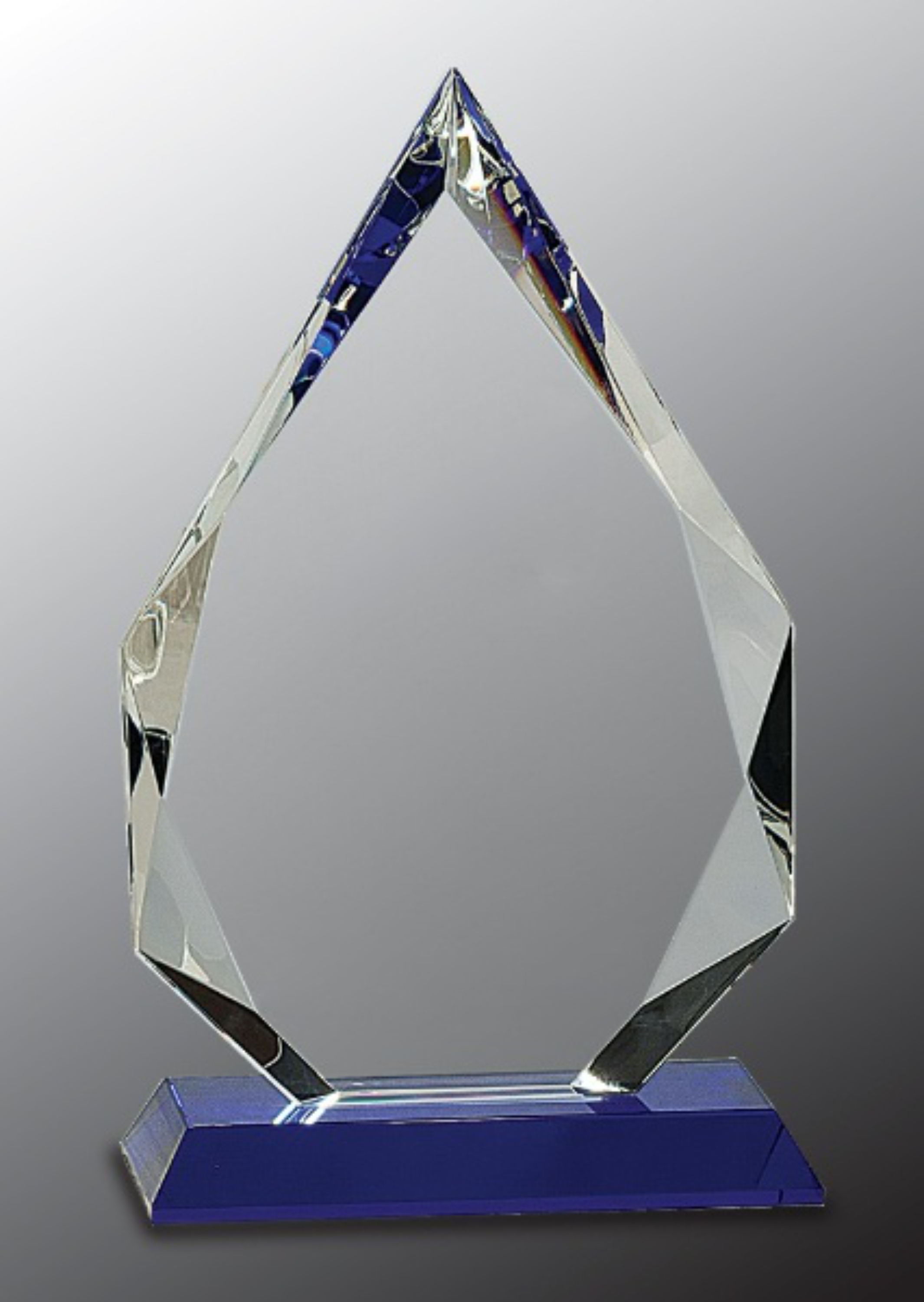 10" Diamond Crystal Award on Blue Pedestal Base 2