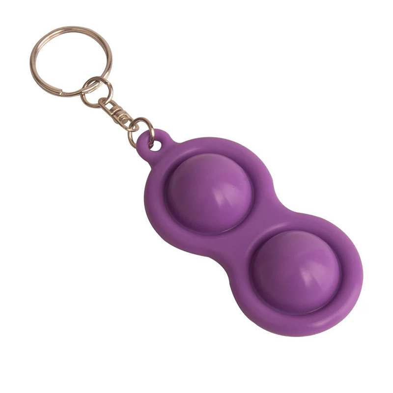 Pure Silicone 2PCS Bubbles Dimple Sensory Fidget Toys w/Keychain 5