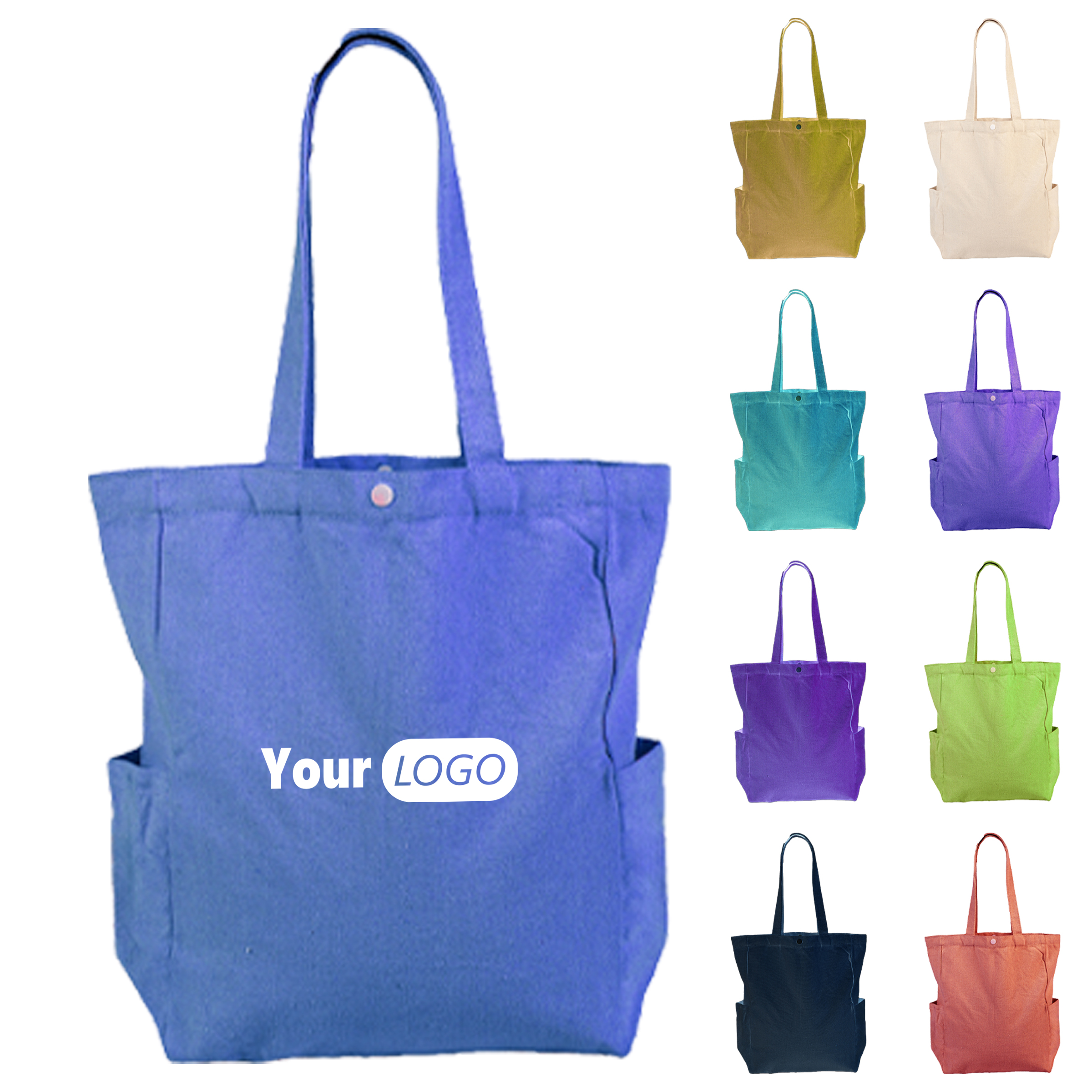 Canvas Customized Large Capacity Minimalist Shoulder Bag, custom tote bag with logo imprint 6