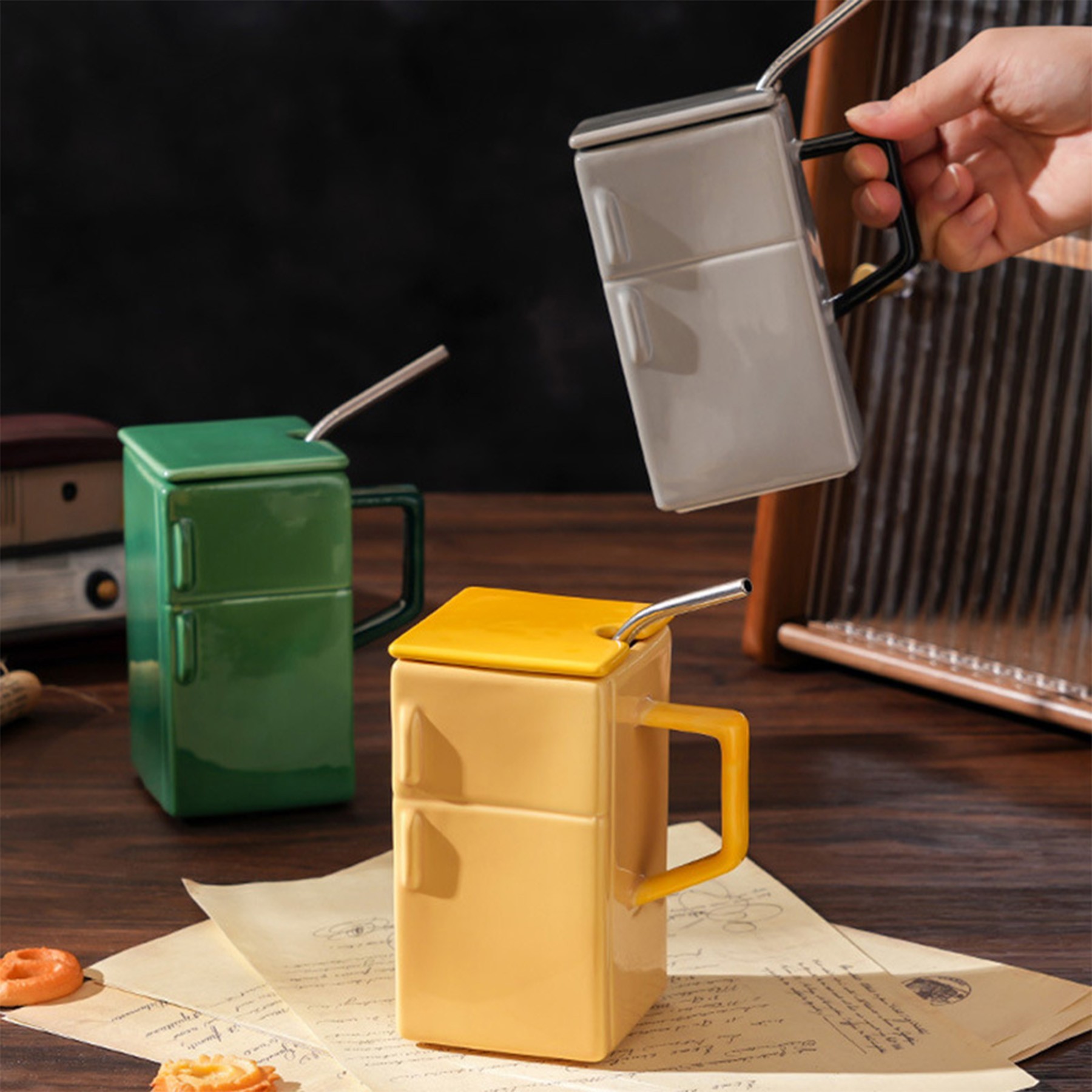 Fridge-Shaped Ceramic Cup 5