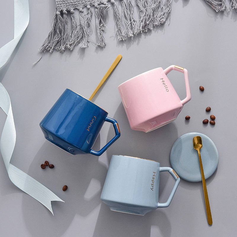 12 Oz. Ceramic Coffee Mugs w/Lid 2