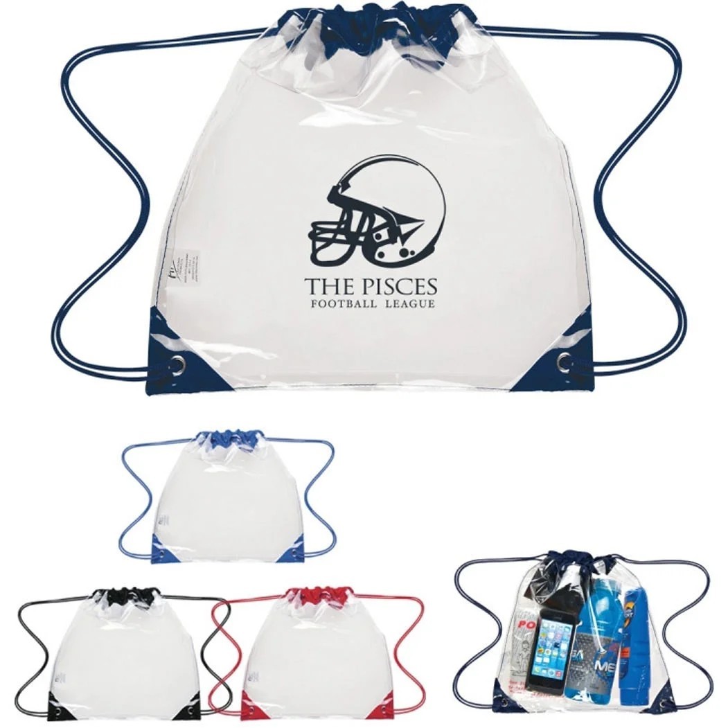 Clear Drawstring Cinch Backpack 14" X 17" 11
