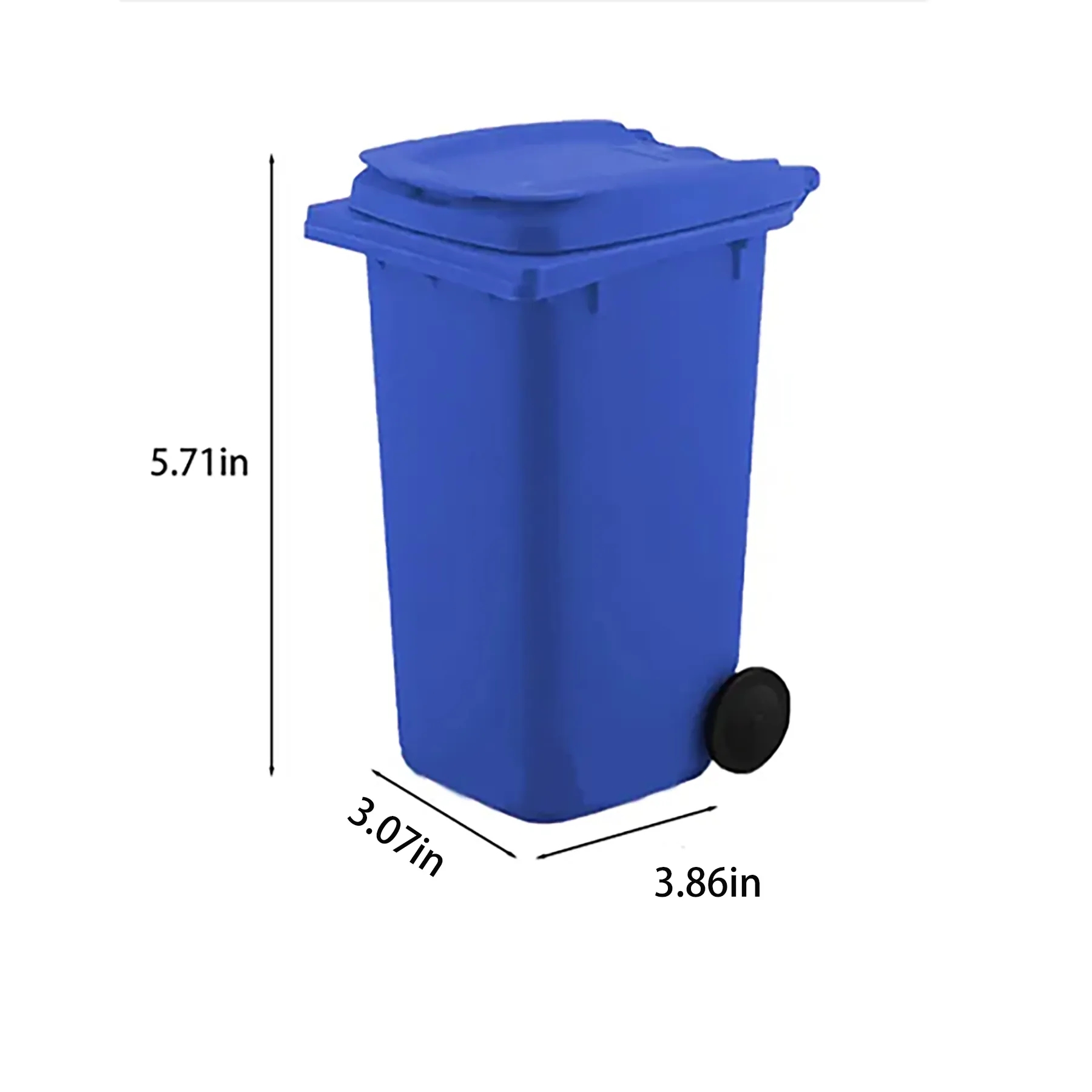 Mini Trash Can Pen Holder with Lid and Wheels 2