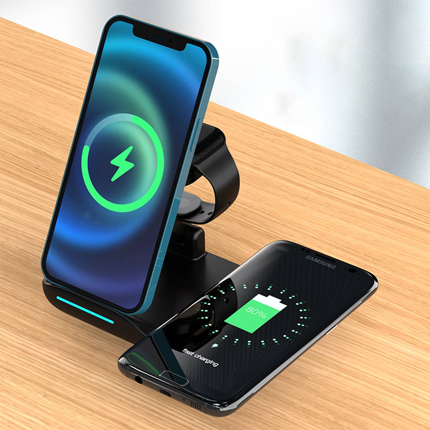 3 in 1 Fast Qi Wireless Charging Station 5