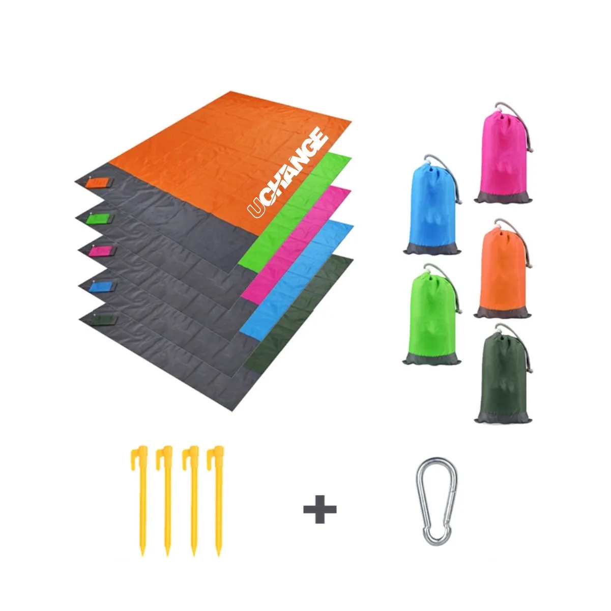 Waterproof Outdoor Picnic Blanket Camping Mat Stakes 6