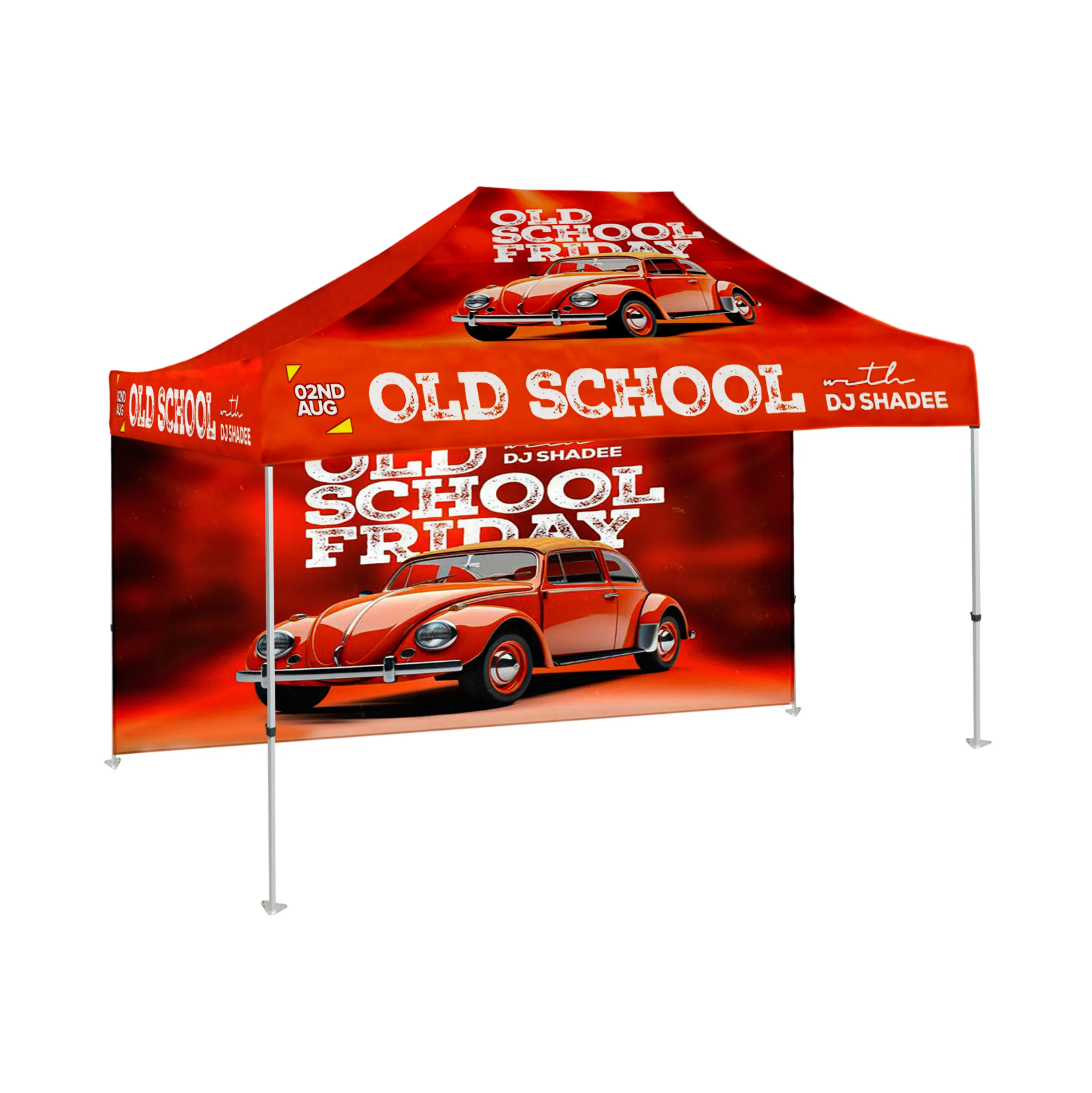 10'x15' Tent Canopy w frame, 1 long full wall 2
