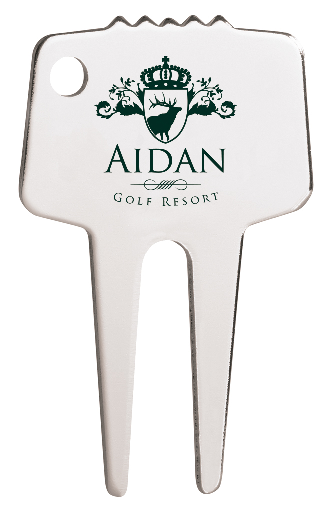 Silver-Tone Divot Repair Tool 1