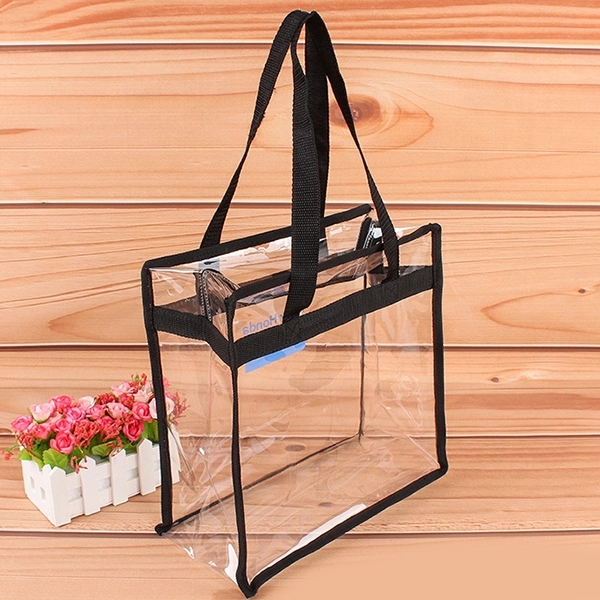 12 x 12 x 6 Clear Zipper Tote with Handles 3