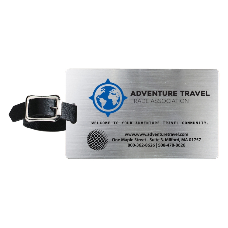 "Kingcobra" Brushed Aluminum Kwik Seal® Backing Luggage Bag Tag 8