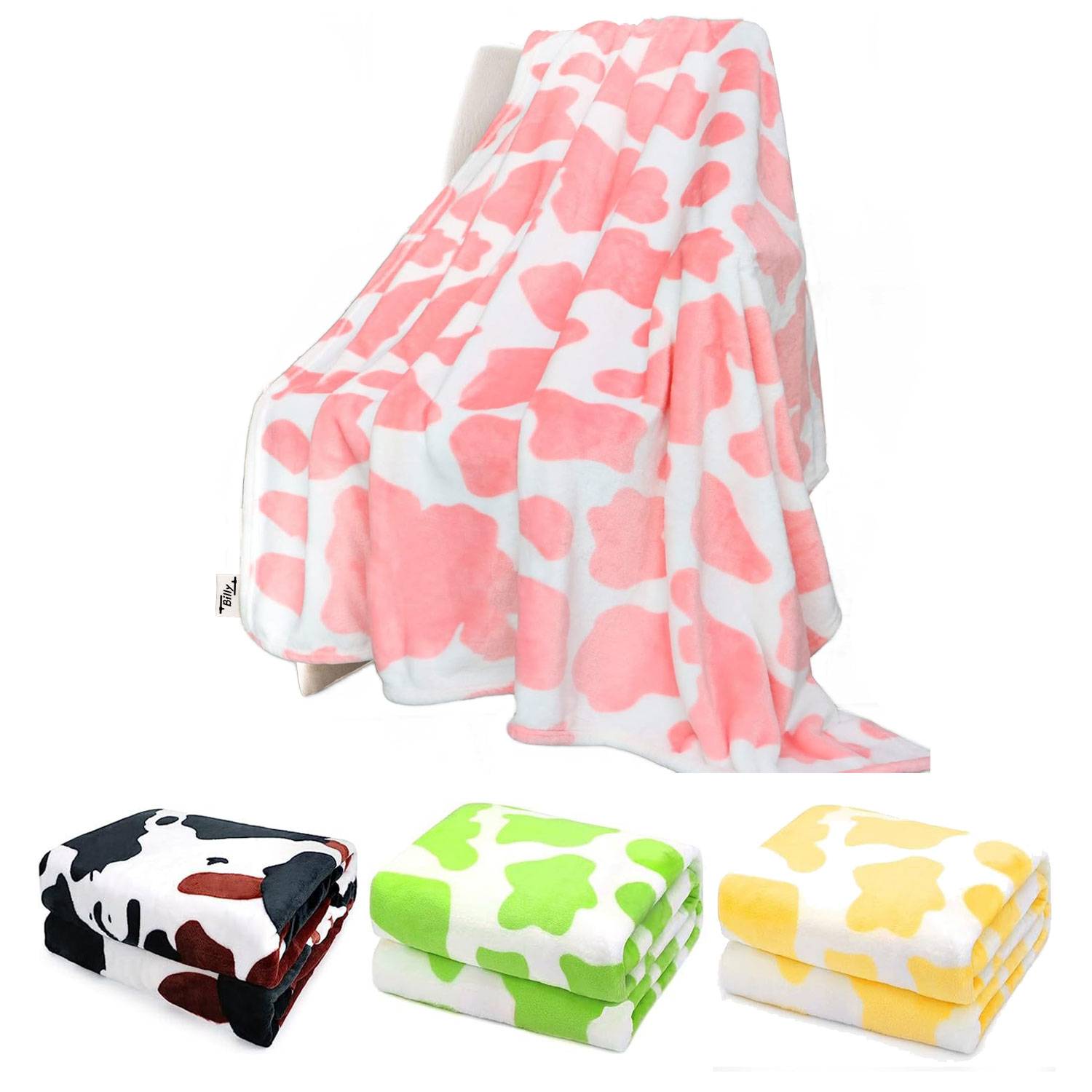 Fleece Cow Print Blanket for All Season