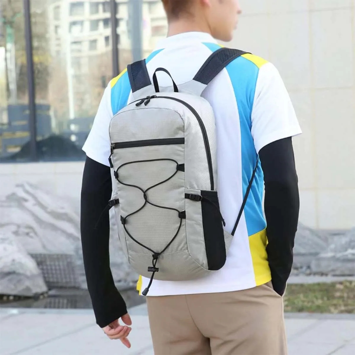 Unisex Packable Water Resistant  Mesh Strap Travel Backpack 6