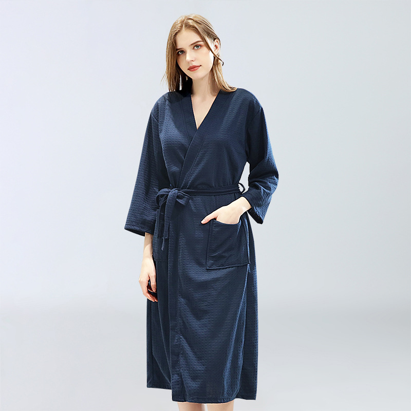 Women Men Waffle Bathrobes for Spring Summer 12