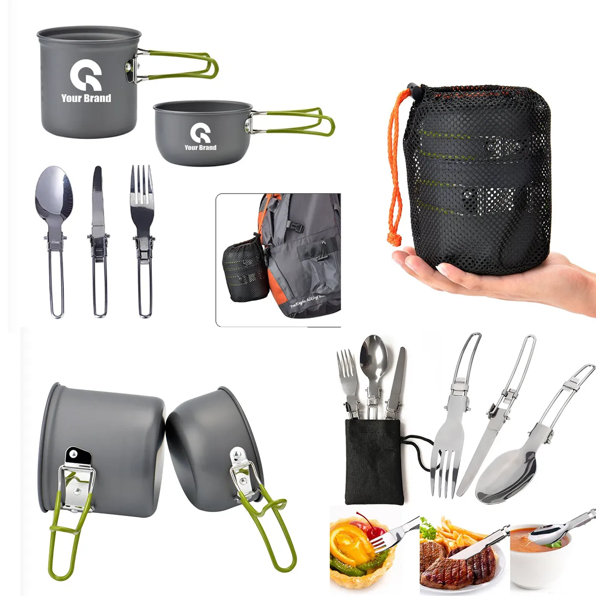 Portable Safety Multi-Purpose Outdoor Camping Pot Set 4