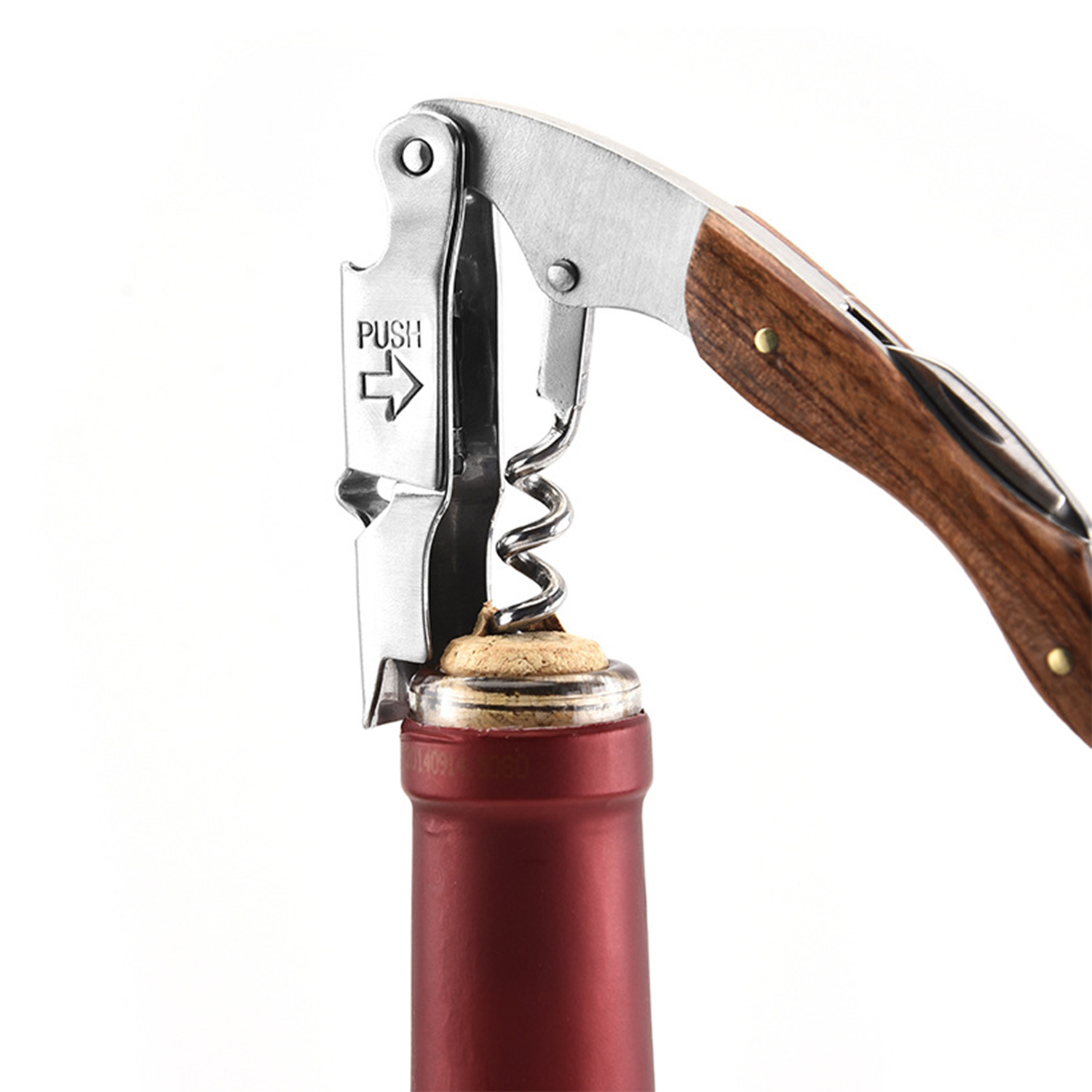 Corkscrew and Bottle Opener with Serrated Knife 6