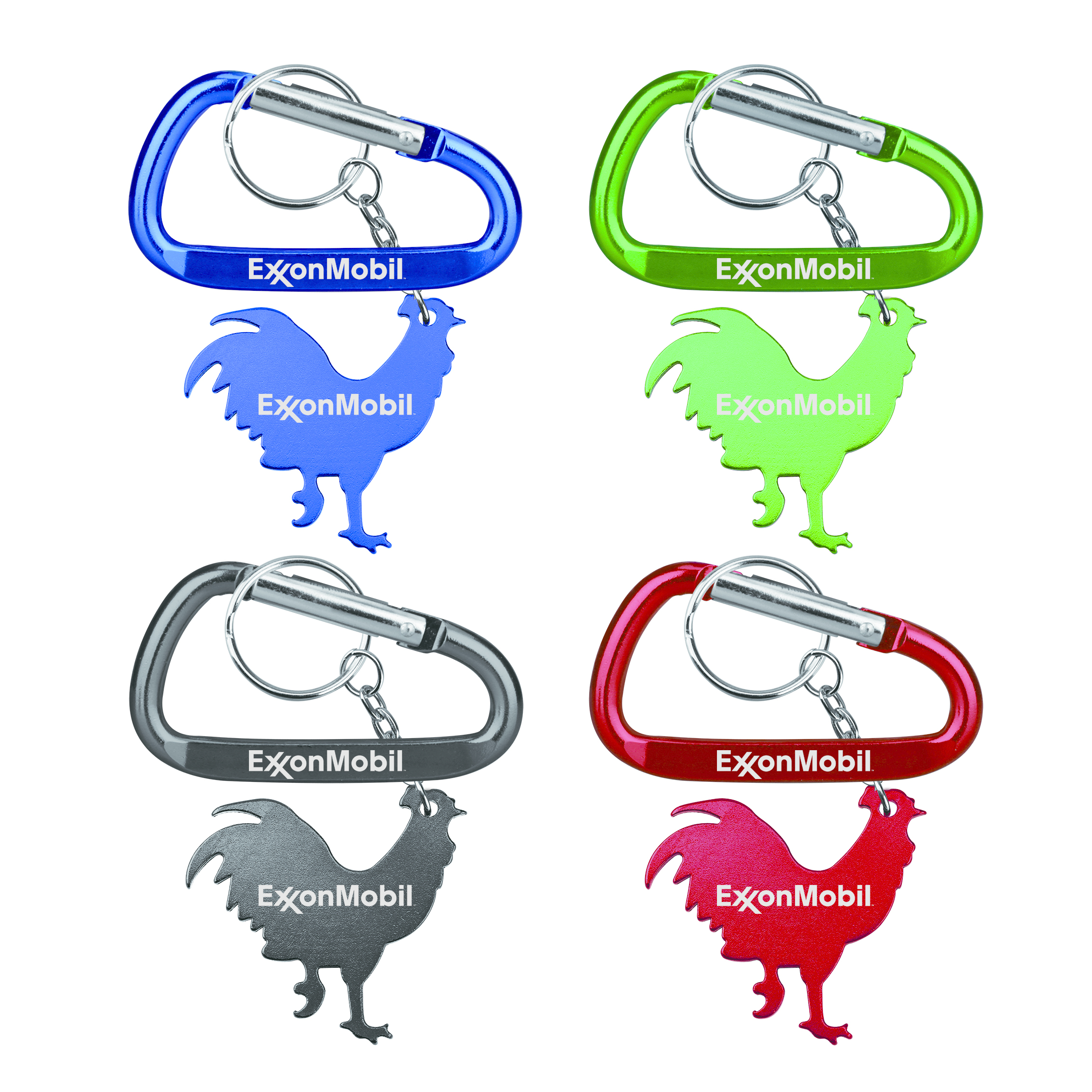 Rooster Shape Bottle Opener with Key Chain & Carabiner