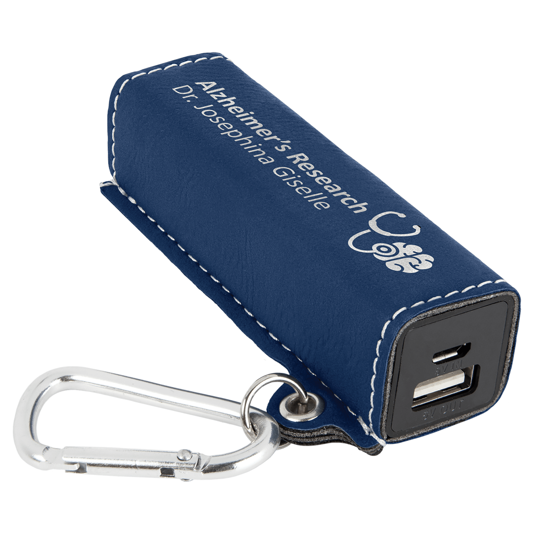Laserable Leatherette 2200 Mah Power Bank With Usb Cord 9