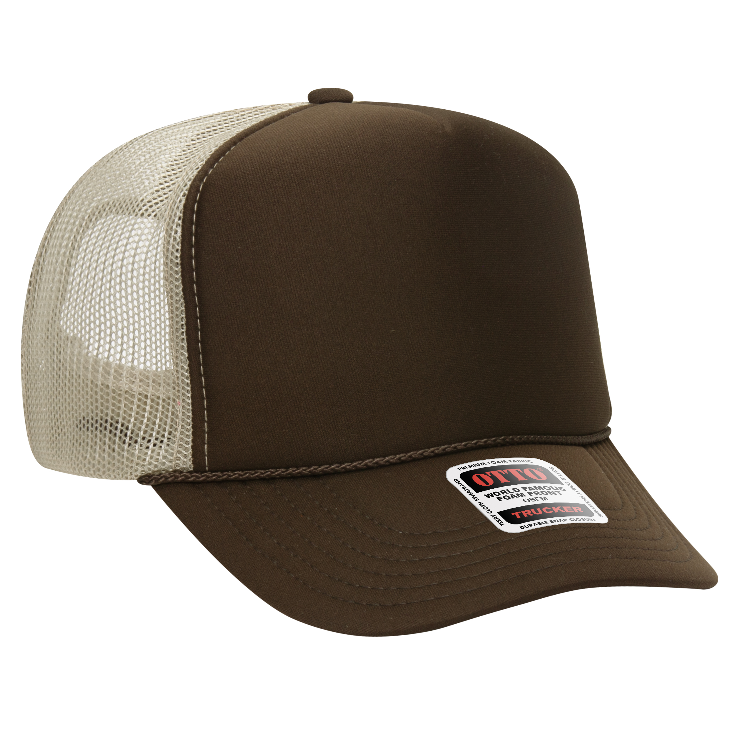 OTTO CAP® 5 Panel High Crown Mesh Back Trucker Hat 53