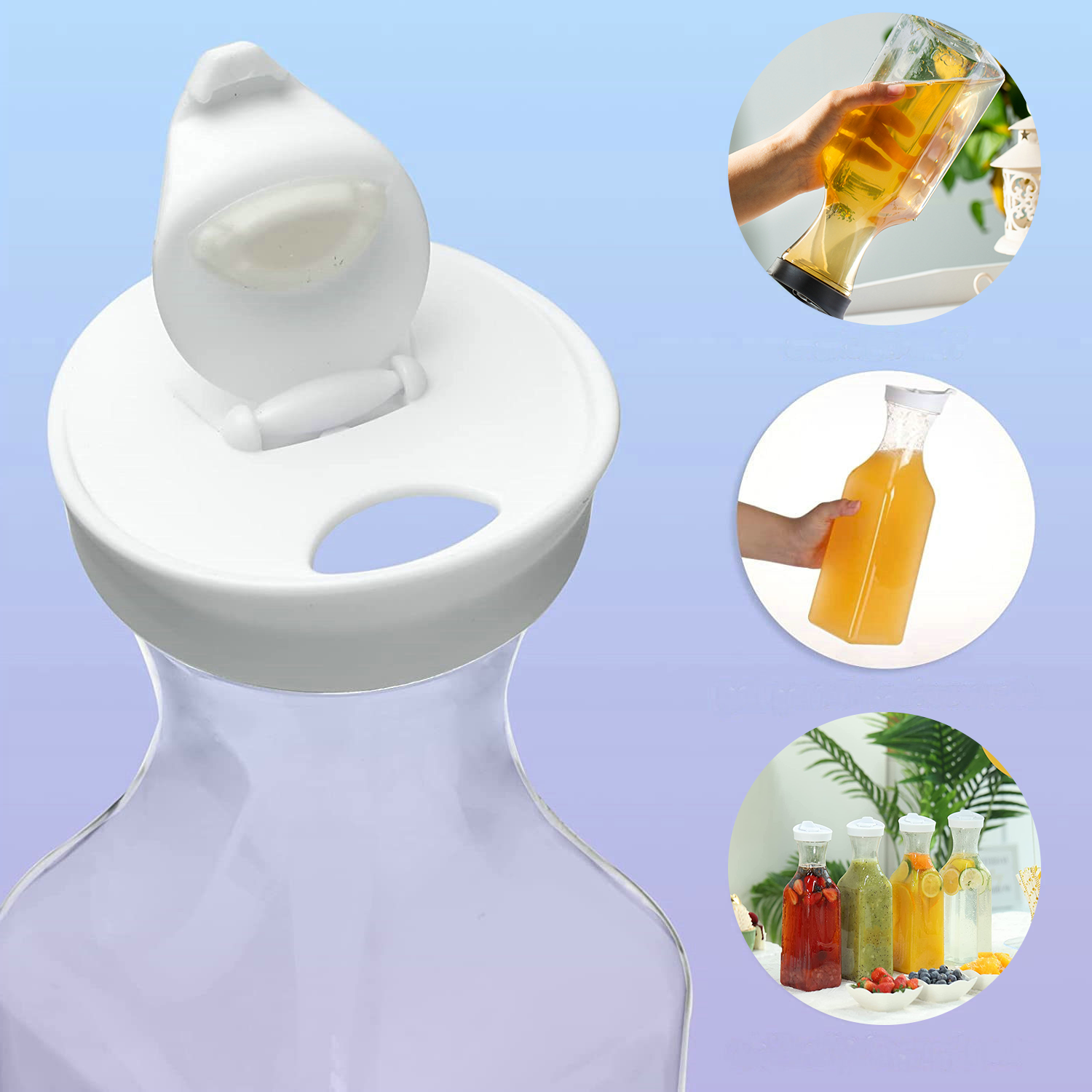 50OZ square transparent plastic juice pot 4
