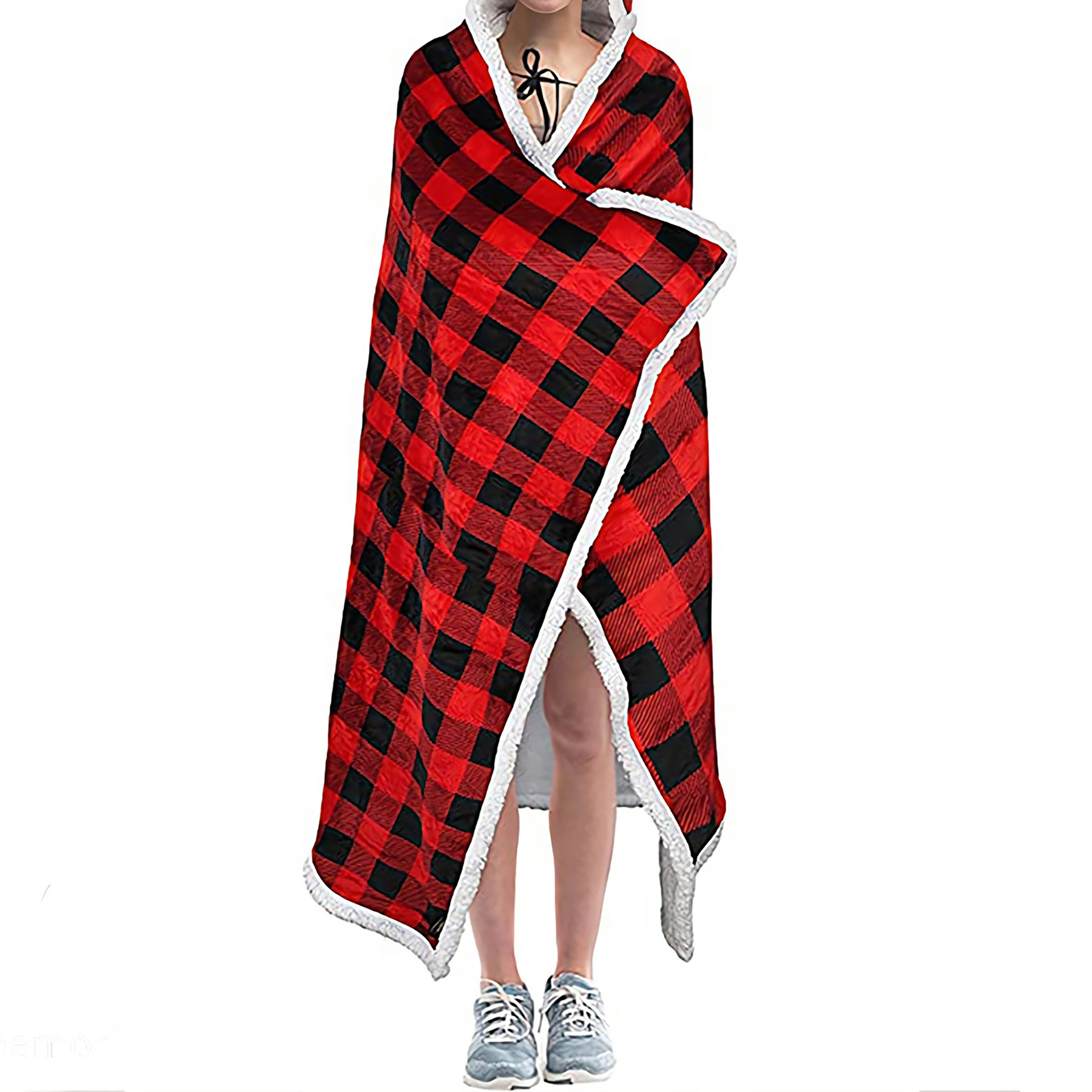 Polyester Sherpa Hooded Blanket 8