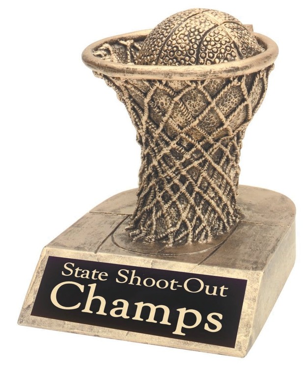 Basketball & Net Antique Gold Resin Award 3
