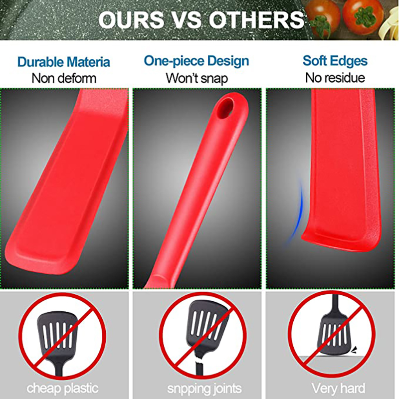 Silicone Thin Spatula Omelet Spatula Non-Stick Pancake Spatula 18