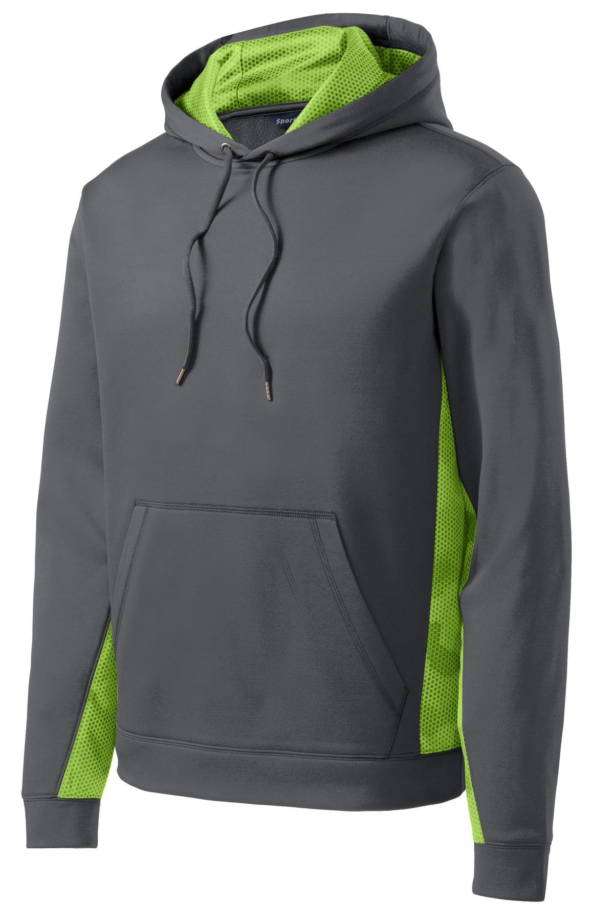 Sport-Tek Sport-Wick CamoHex Fleece Colorblock Hooded Pullover. ST239, custom hoodie or sweatshirt with logo imprint 13