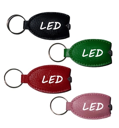 PU Leather LED Flashlight Keychain 1