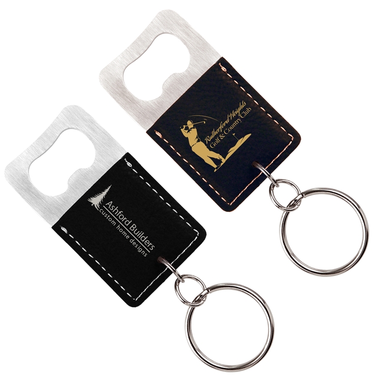 Sleek Leatherette Bottle Opener Keychain 2