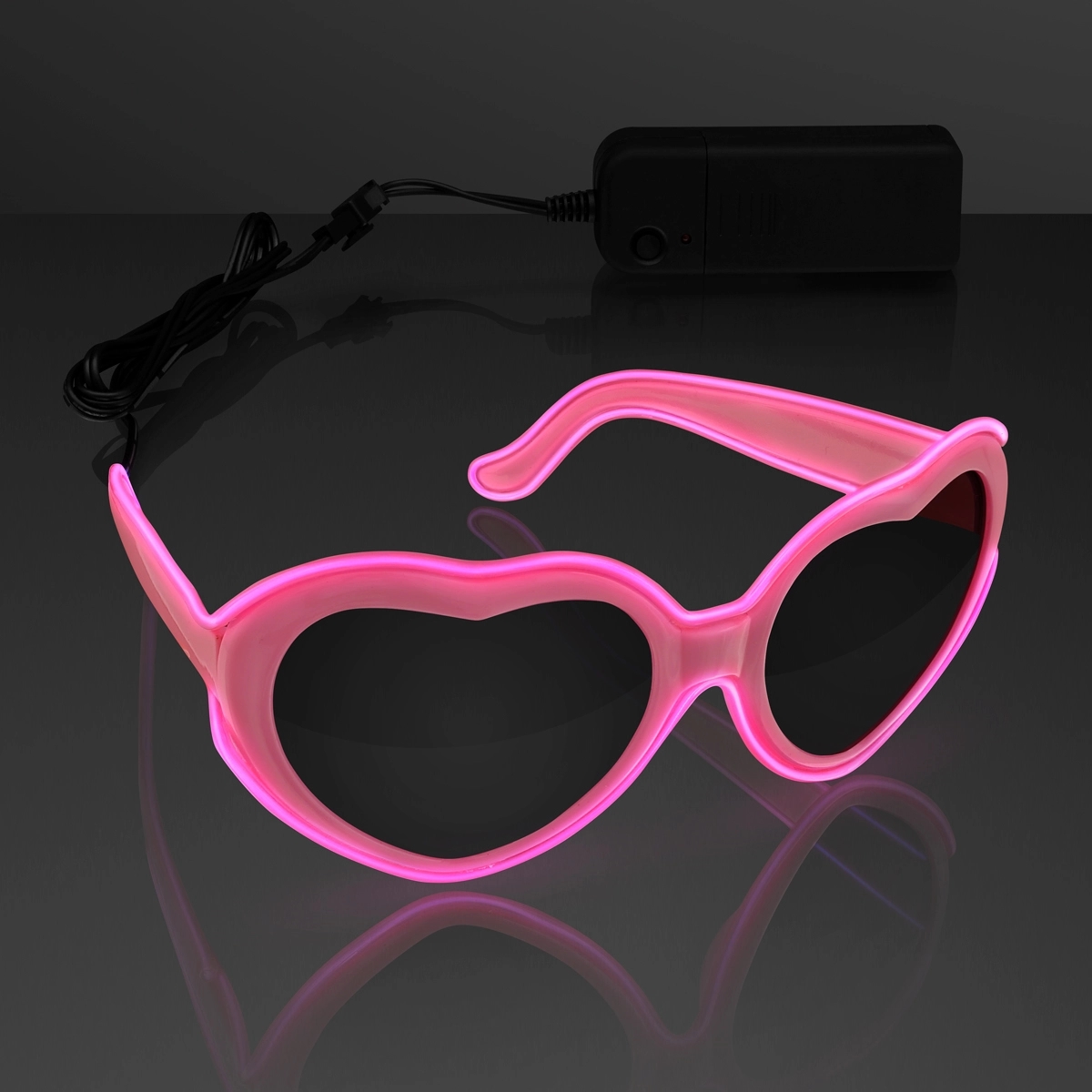 EL Wire Glowing Pink Heart Sunglasses 5