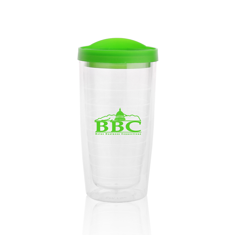 16 Oz. Newport Double-Wall Acrylic Tumbler (Clear/Green)