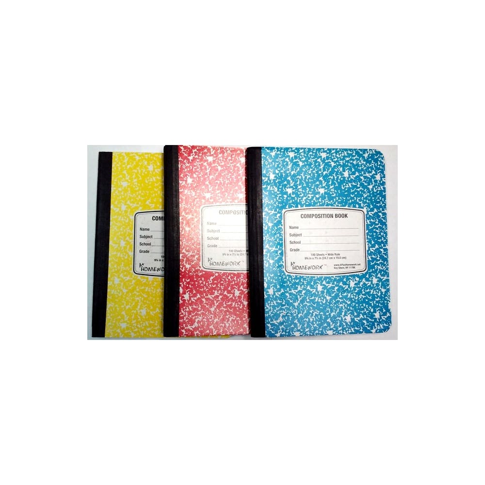 Wide Ruled Composition Books - Marbled 100 Sheets 4 Colors 1