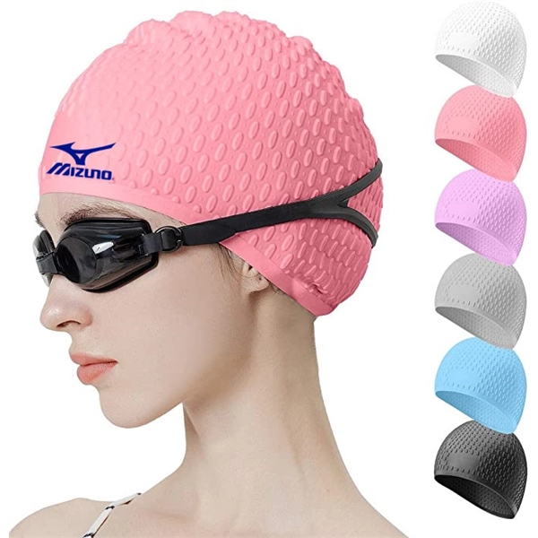 Silicone Swim Cap Ideal for Curly Short Medium Long Hair 2