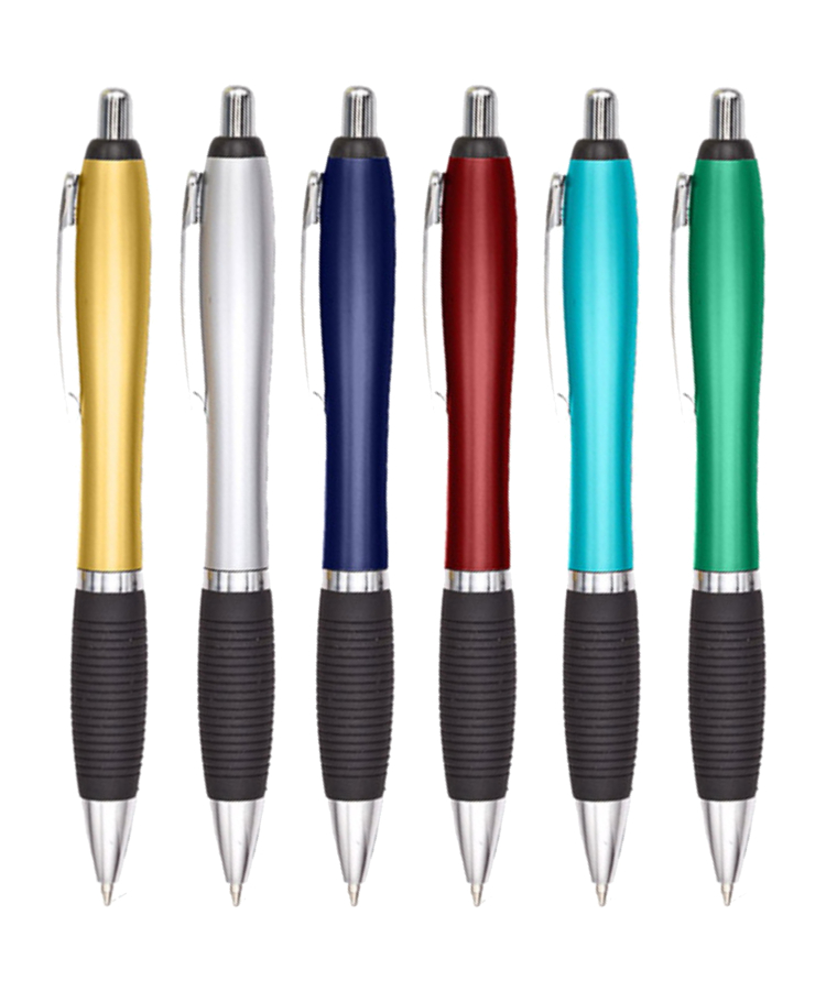 Union Printed - Contour Metallic Grip Click Pen 4