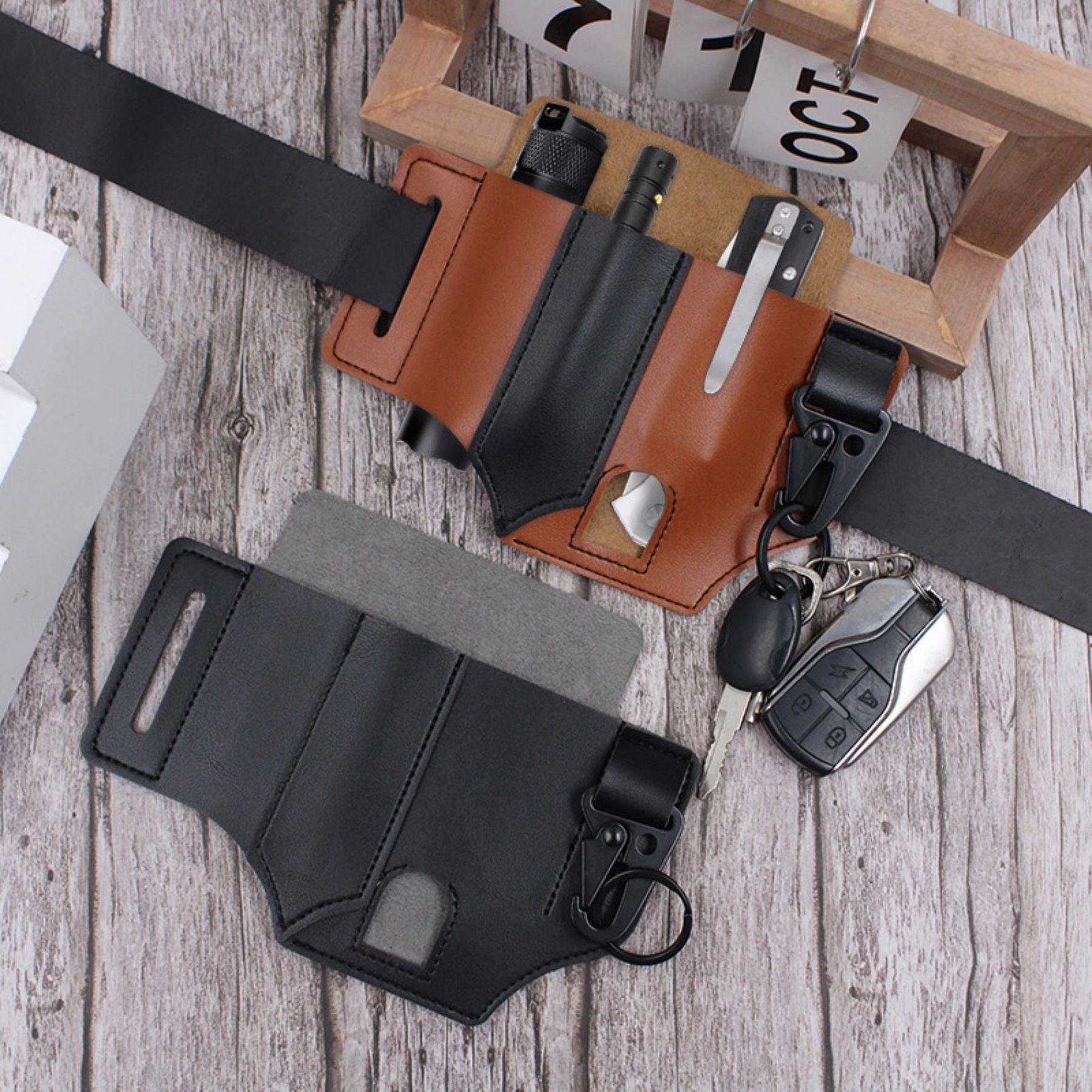 Leather Edc Organizer Sheath Tactical Tool Pouch Holster 3