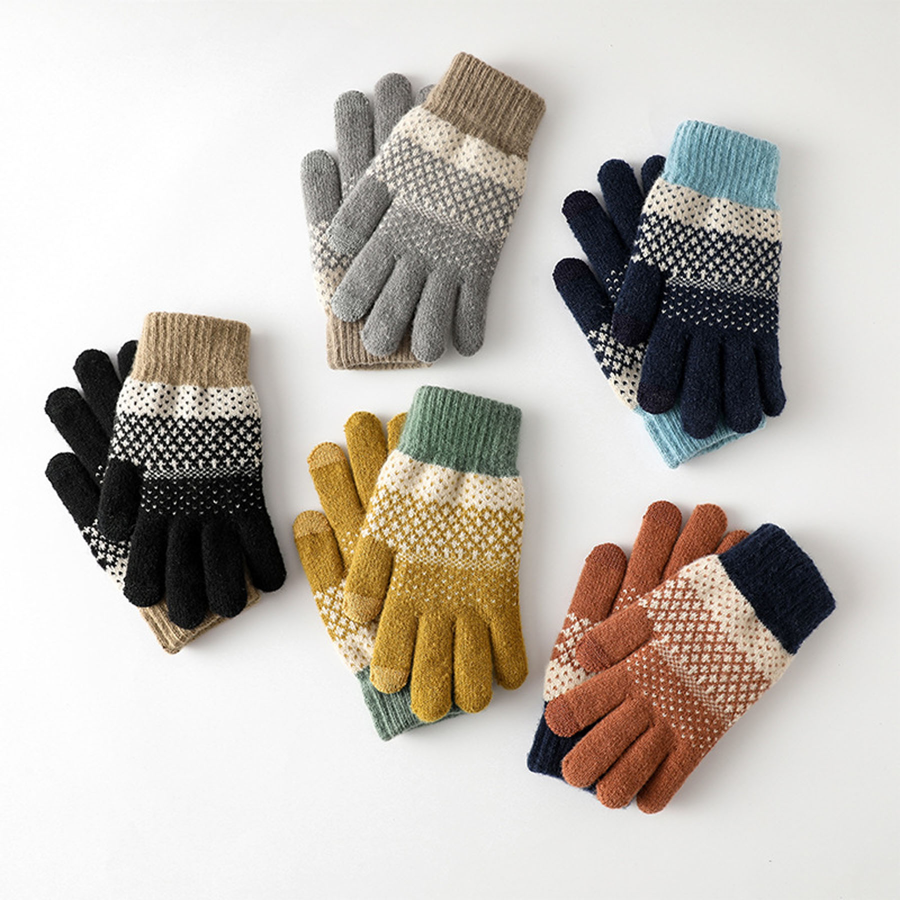 Jacquard Knit Warm Gloves 4