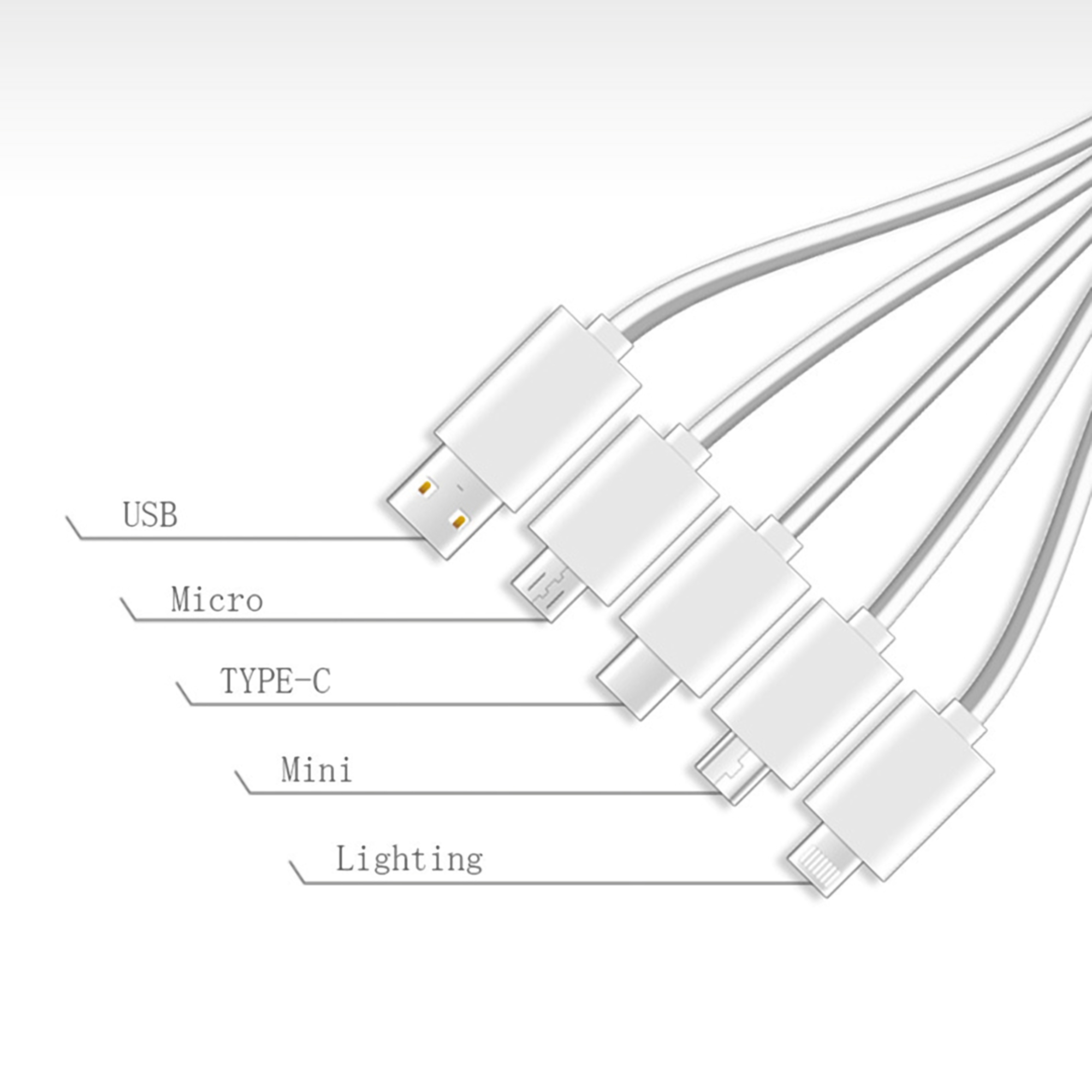 5" 1 Multi-Color USB Charger Cable 2