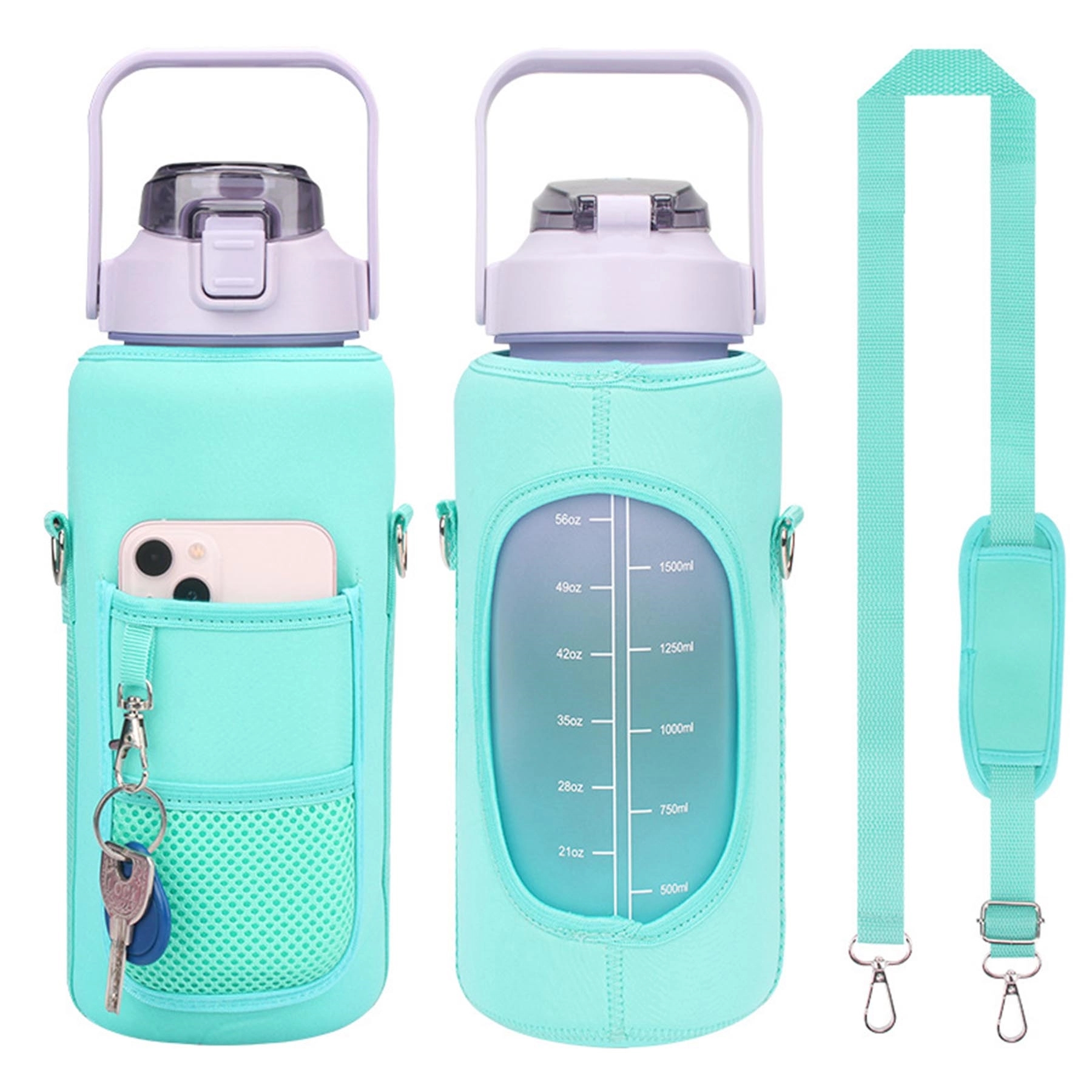 64Oz Water Bottle With Storage Sleeve 8