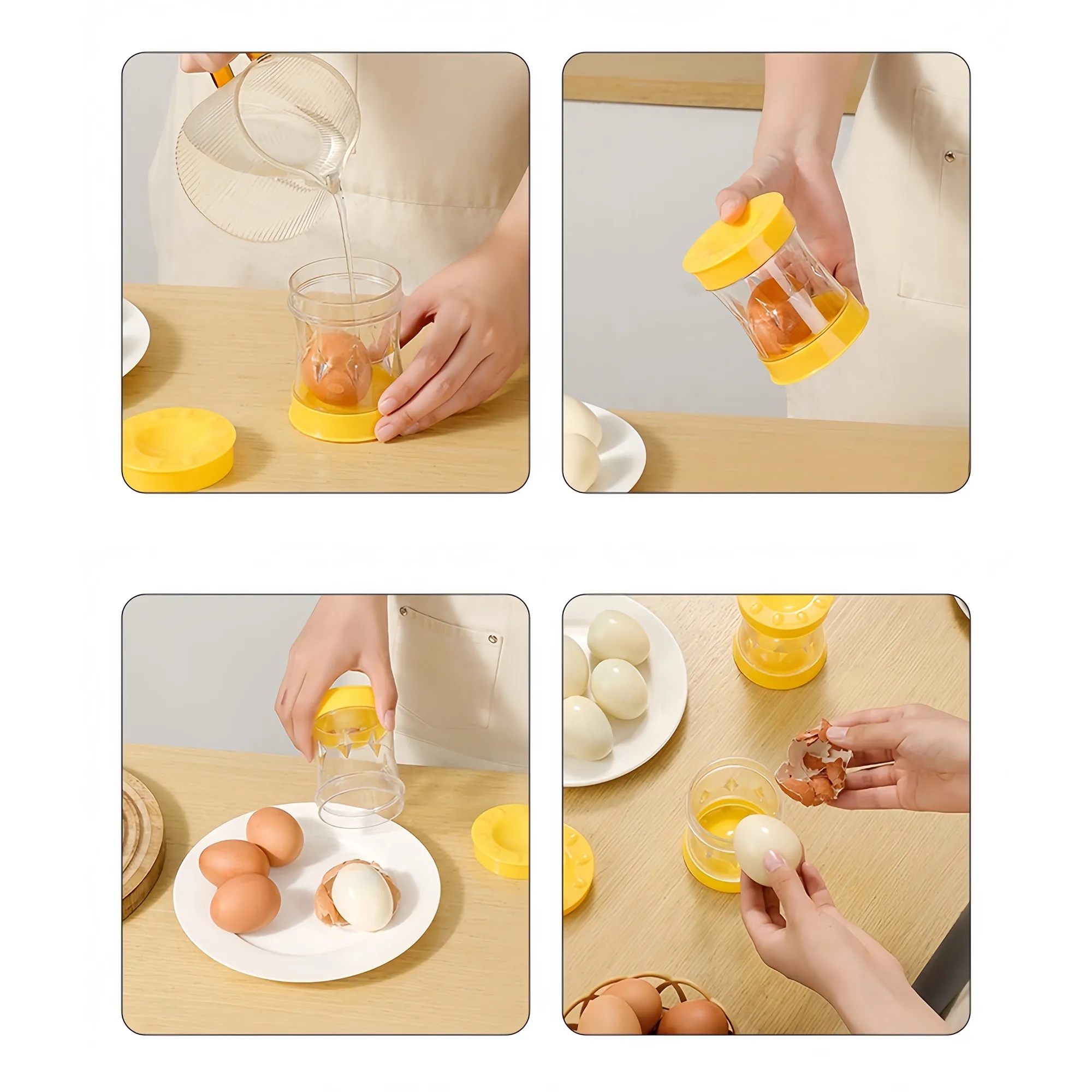 Durable PP Plastic Hand Cranked Egg Peeler Kitchen Tool 2