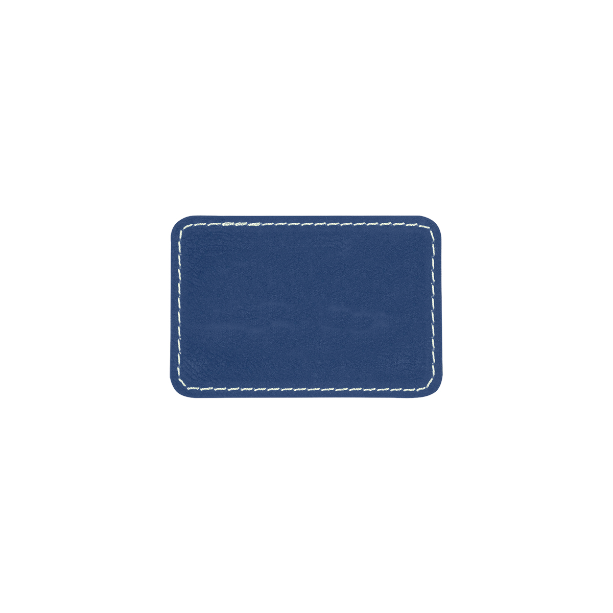 3" x 2" Blue/Silver Leatherette Rectangular Patch with Adhesive 1