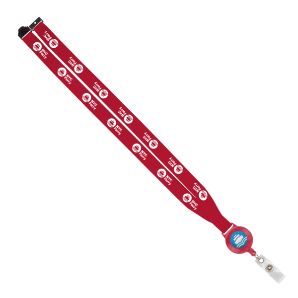 IMPORT 3/4" Polyester Lanyard with Retractable Badge Reel and IPH7 back of neck convenience release. 138