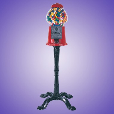 15" BLACK DIE CAST IRON GUM BALL MACHINE w/Black Stand 2