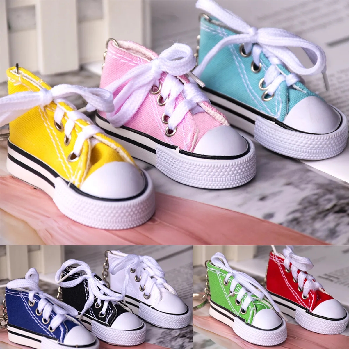 Canvas Sneaker Keychain With Laces 6