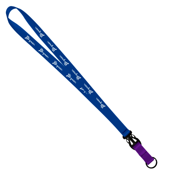 3/4" Multi color (Top and bottom) Nylon Lanyard with Plastic Slide Buckle R 63