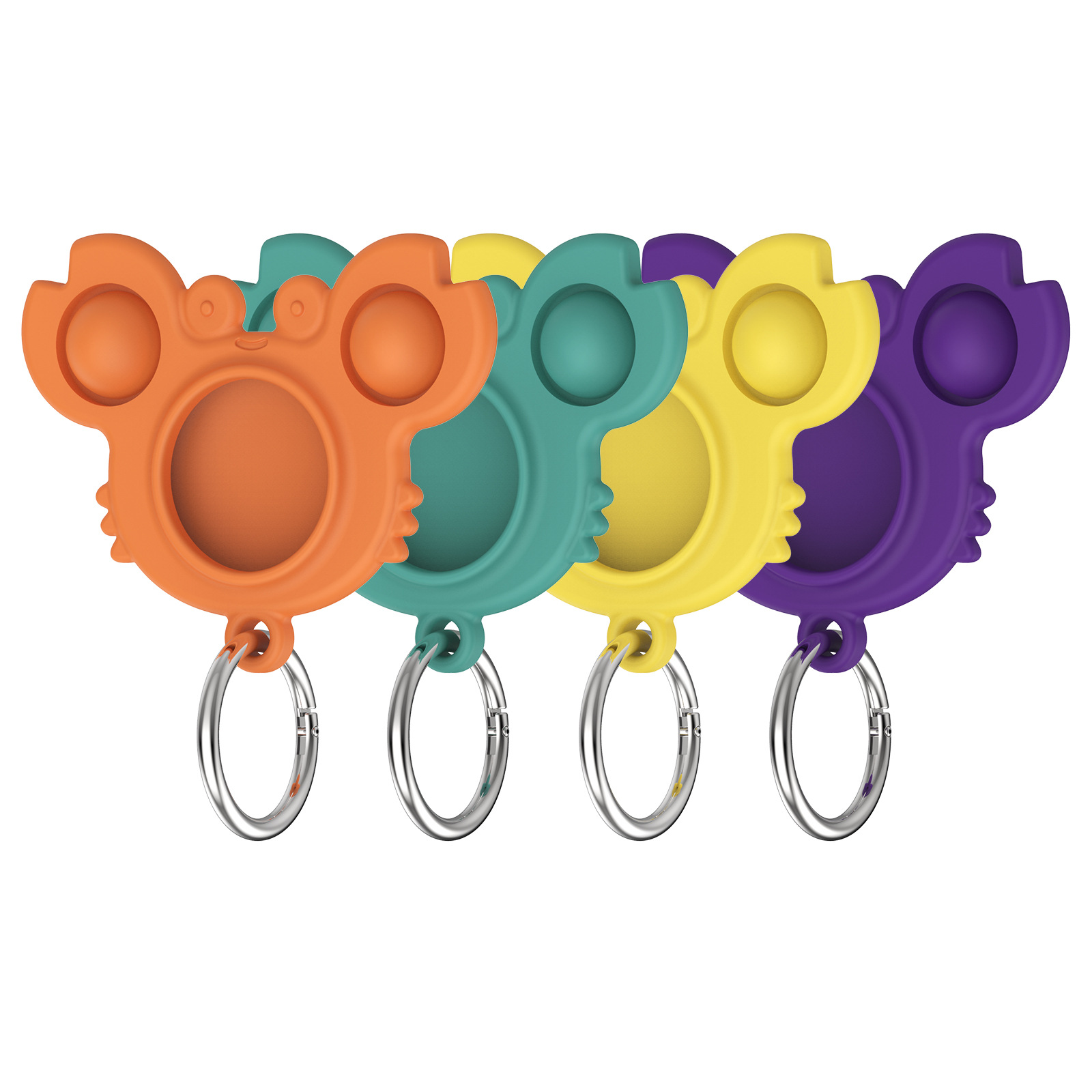 Funny Silicone Fidget Bubble Sensory w/ Key Ring for Airtag Protective 13