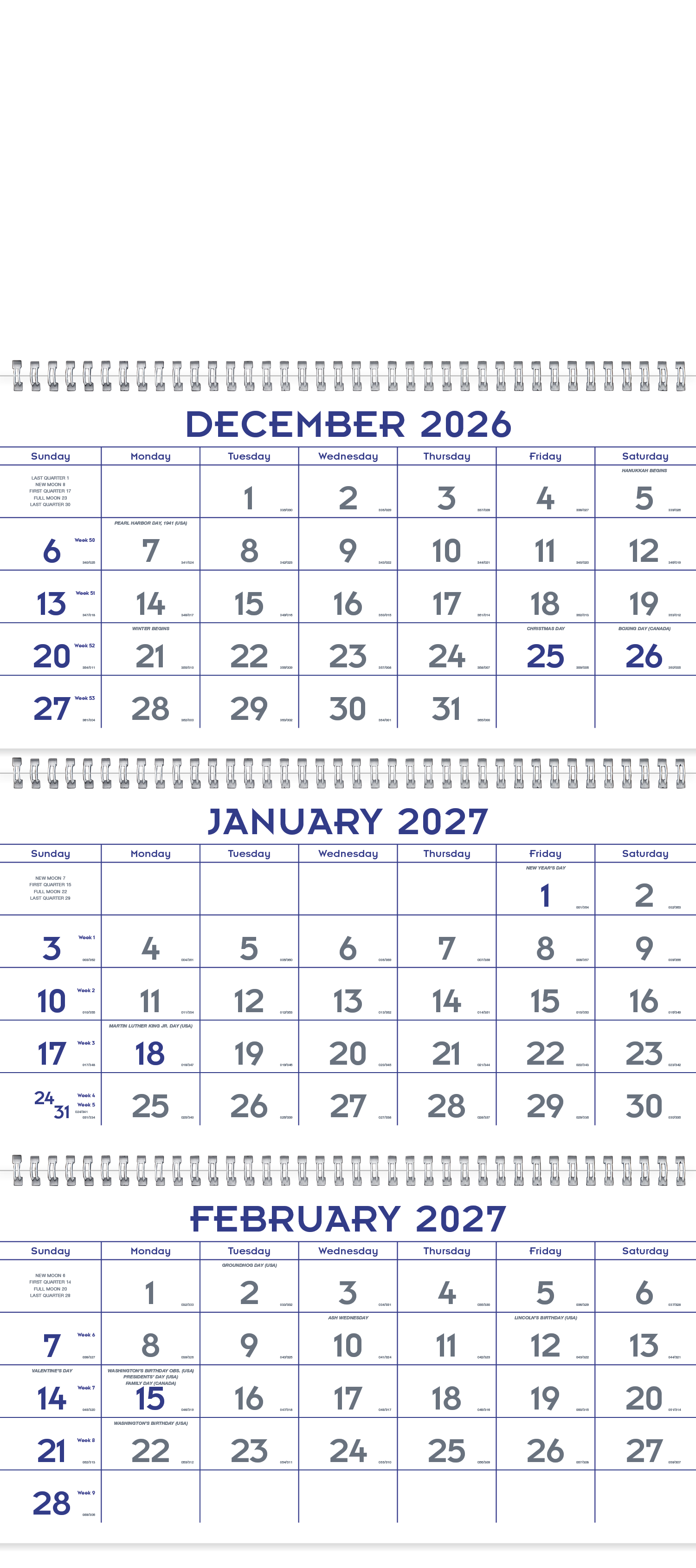 Triumph® Calendars Blue & Grey Commercial Planner 4